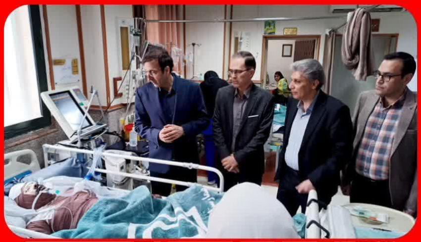 عیادت معاون درمان دانشگاه از مصدومین حوادث چهارشنبه‌سوری در بیمارستان امام خمینی (ره) اردبیل